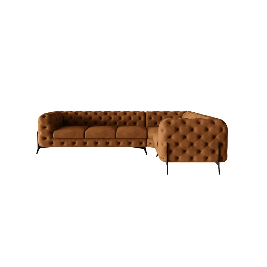 Luxuriöses Fünfsitzer-Ecksofa Chesterfield TEO HIGH 3+E+1