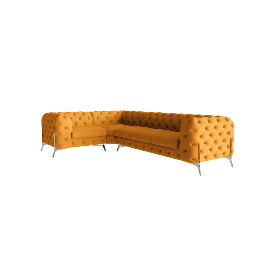 Luxuriöses Fünfsitzer-Ecksofa Chesterfield TEO HIGH 1+E+3