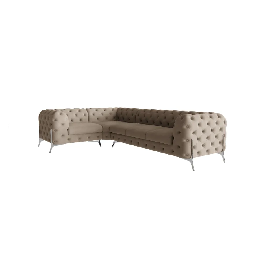 Luxuriöses Fünfsitzer-Ecksofa Chesterfield TEO HIGH 1+E+3