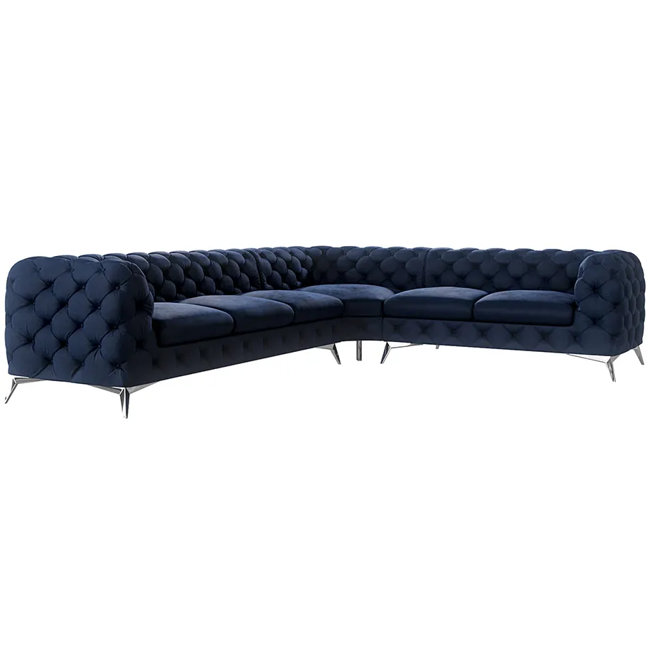 Luxuriöses Sechssitzer-Ecksofa Chesterfield TEO 3+E+2
