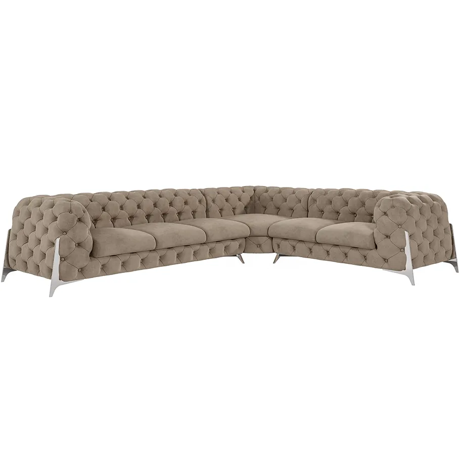 Chesterfield KALIFORNIA 3+E+2 gestepptes Sechssitzer-Ecksofa