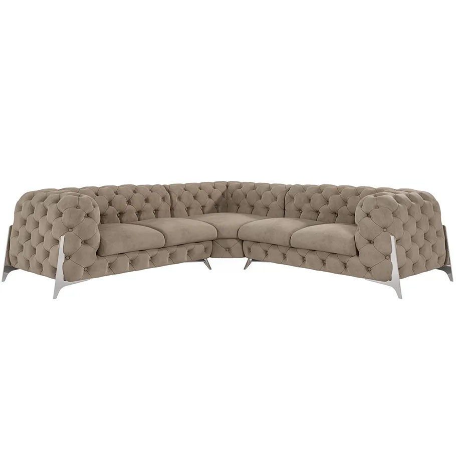 Fünfsitzer-Glamour-Steppsofa Chesterfield KALIFORNIA 2+E+2