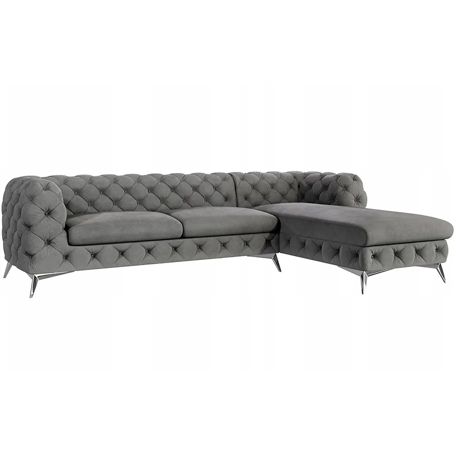 Viersitzer-Glamour-Steppsofa Chesterfield TEO 2,5+OT