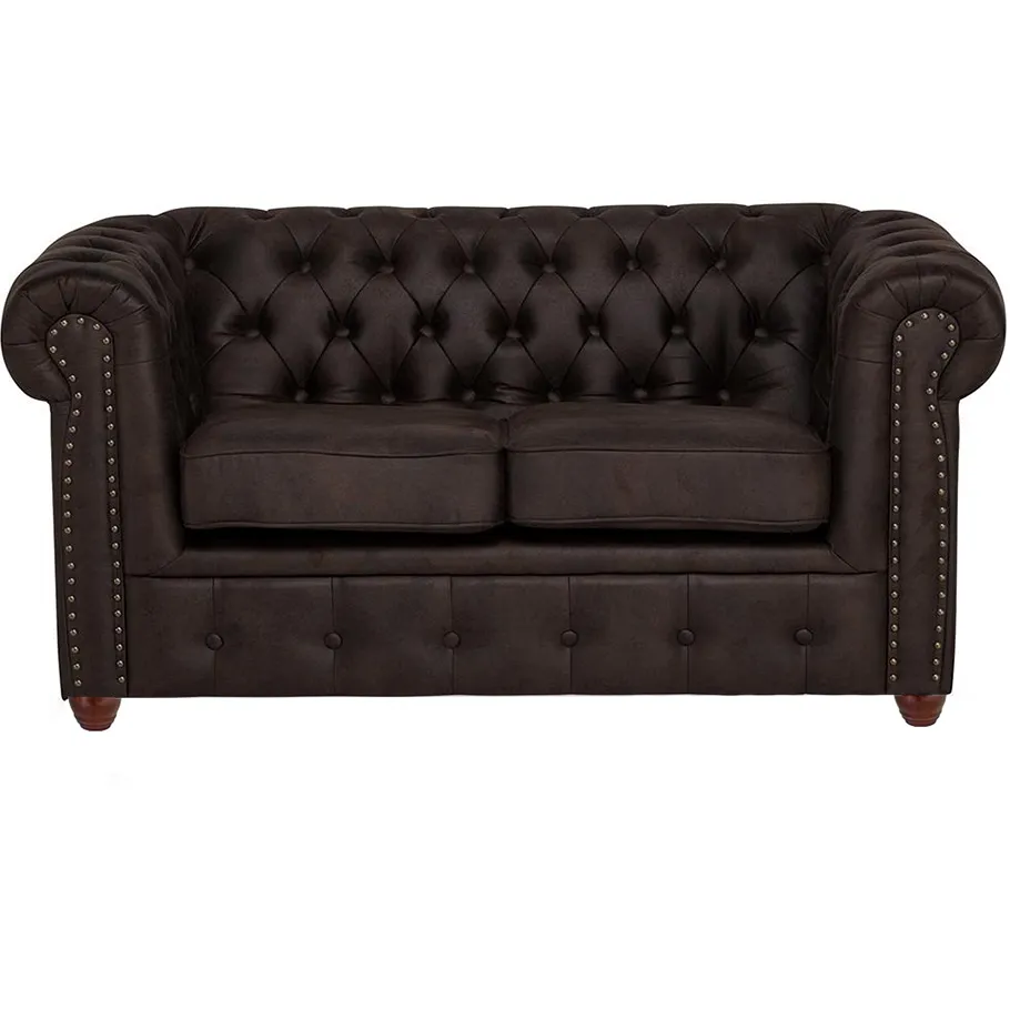 Glamour gestepptes Chesterfield VINCENT Zweisitzer-Sofa mit Schlaffunktion