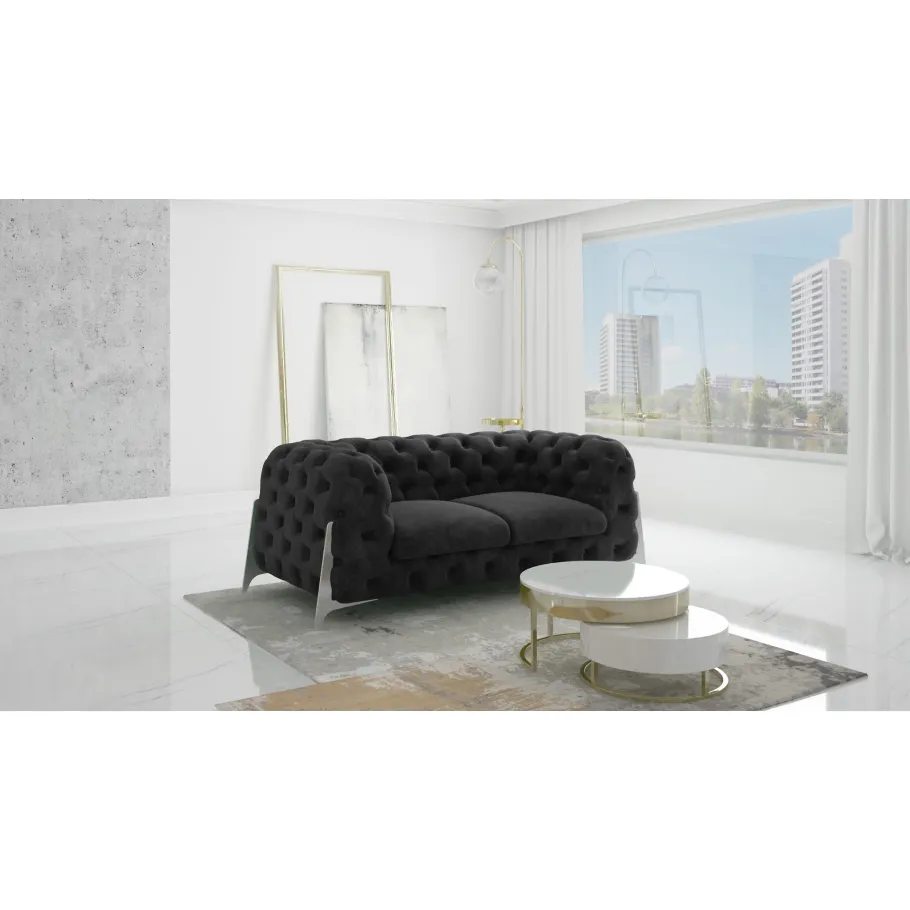 Chesterfield KALIFORNIA 2 glamouröses gestepptes Zweisitzer-Sofa