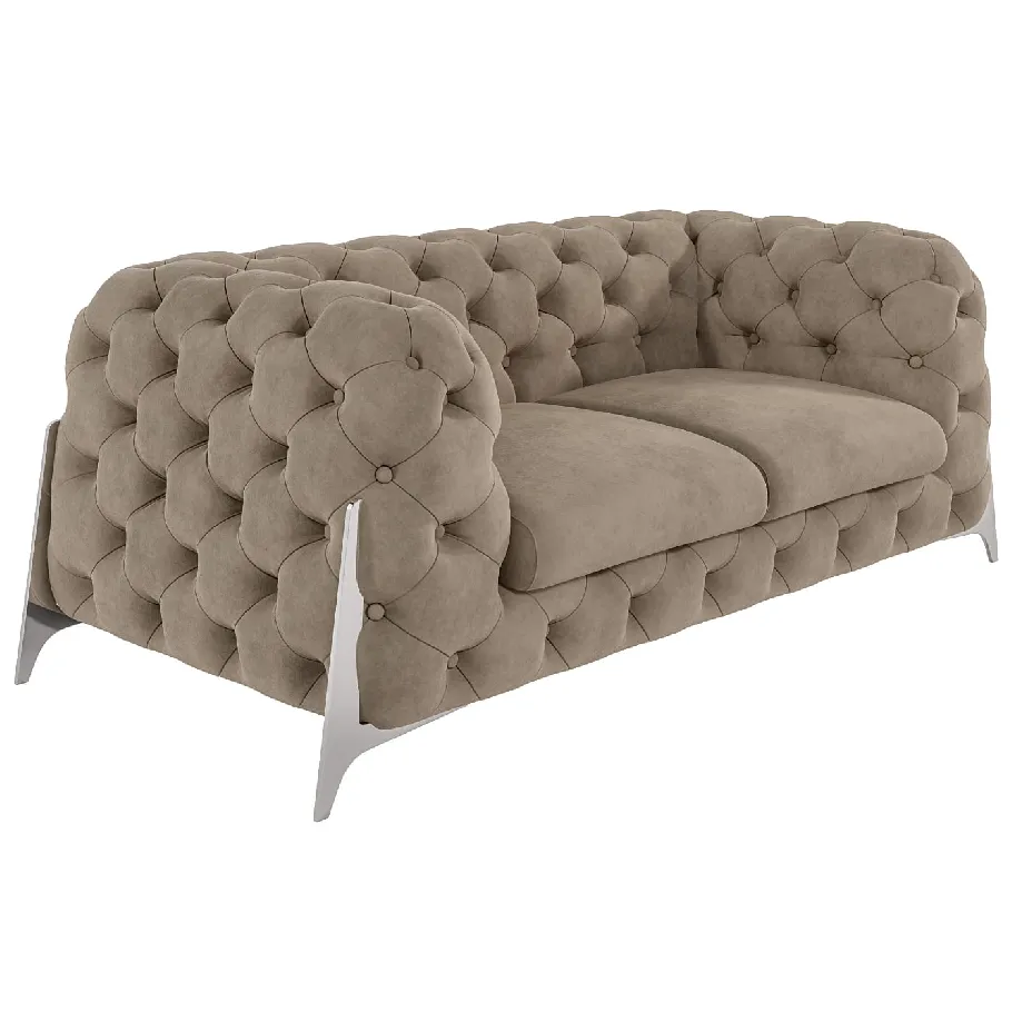 Chesterfield KALIFORNIA 2 glamouröses gestepptes Zweisitzer-Sofa