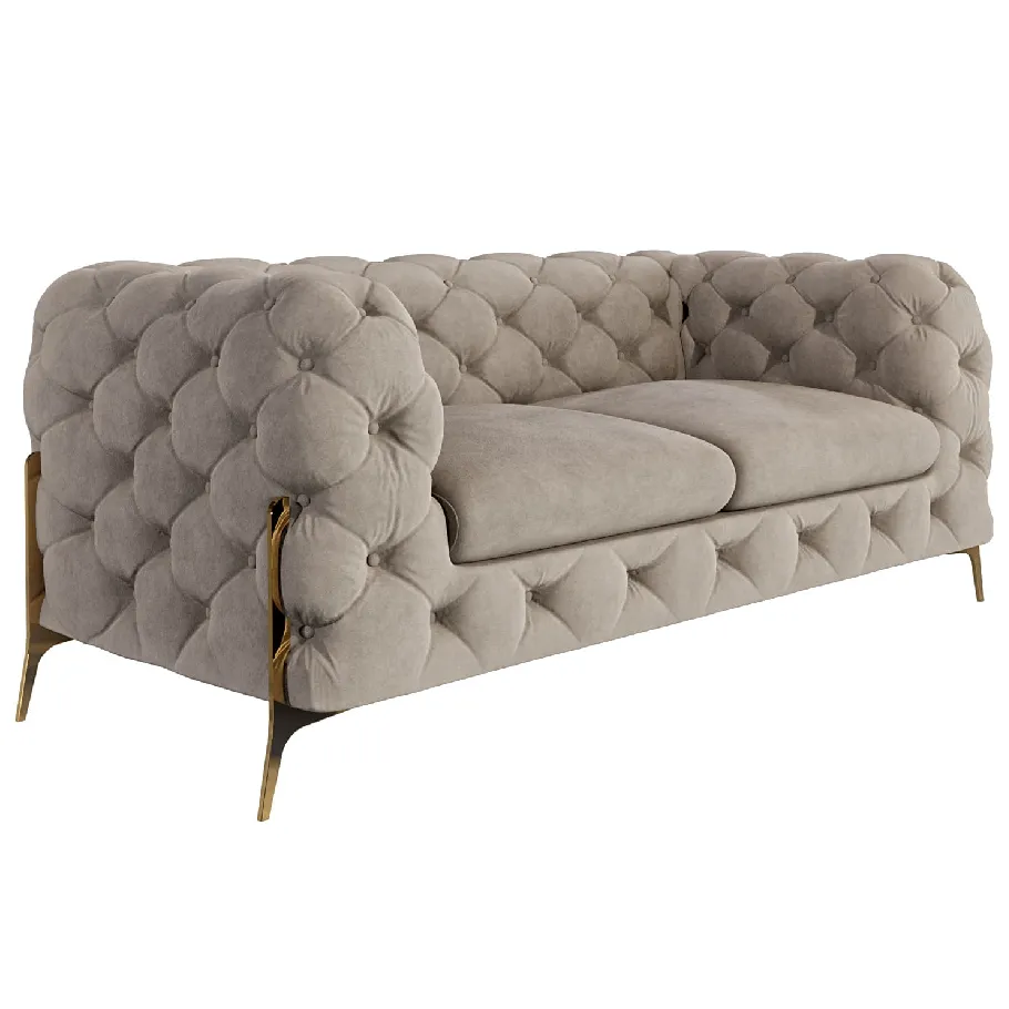 Chesterfield TEO HIGH 2 glamouröses gestepptes Zweisitzer-Sofa