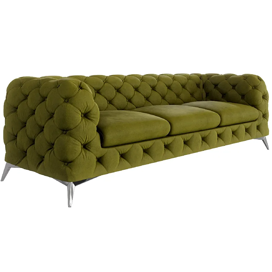 Glamouröses gestepptes Dreisitzer-Sofa Chesterfield TEO 3