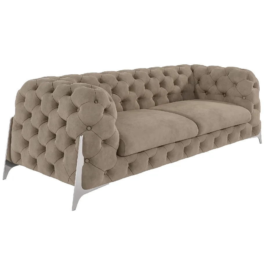 Glamour gestepptes Chesterfield KALIFORNIA 3 Dreisitzer-Sofa