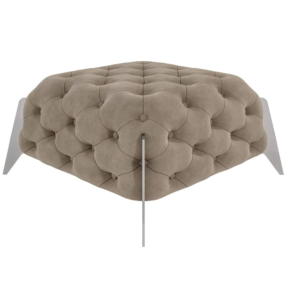 Gesteppter Sitzpuff Chesterfield 80x80 KALIFORNIEN