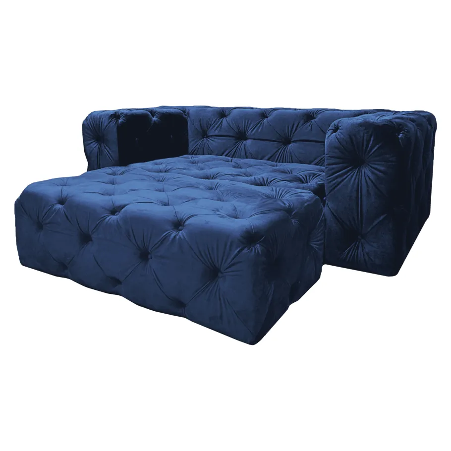 Gesteppter Sitzpuff Chesterfield 130x65 BENTLEY