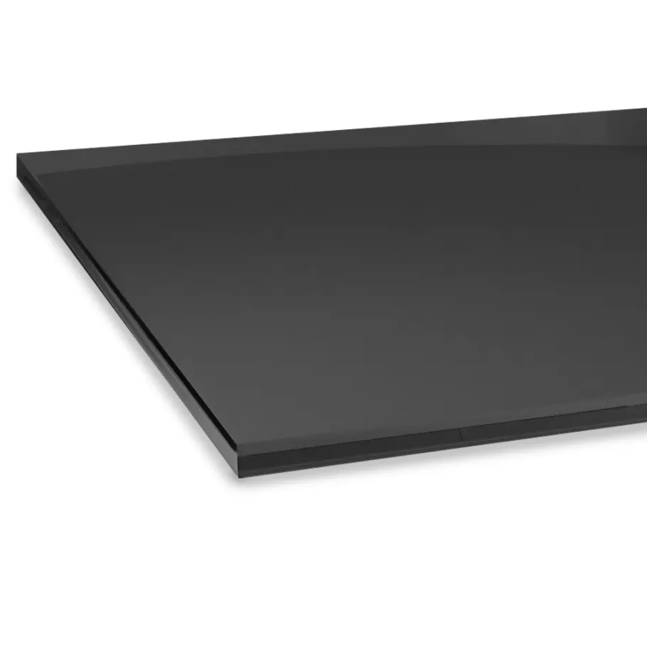 Hugo Glamour Silbertisch mit schwarzer Platte 200x100 + 50 cm Einlage