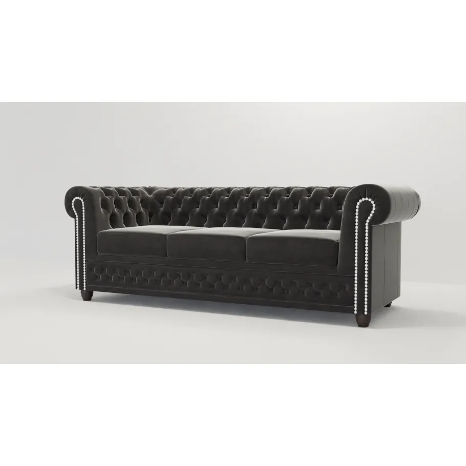 Chesterfield FELIX 3 gestepptes Dreisitzer-Sofa mit Schlaffunktion