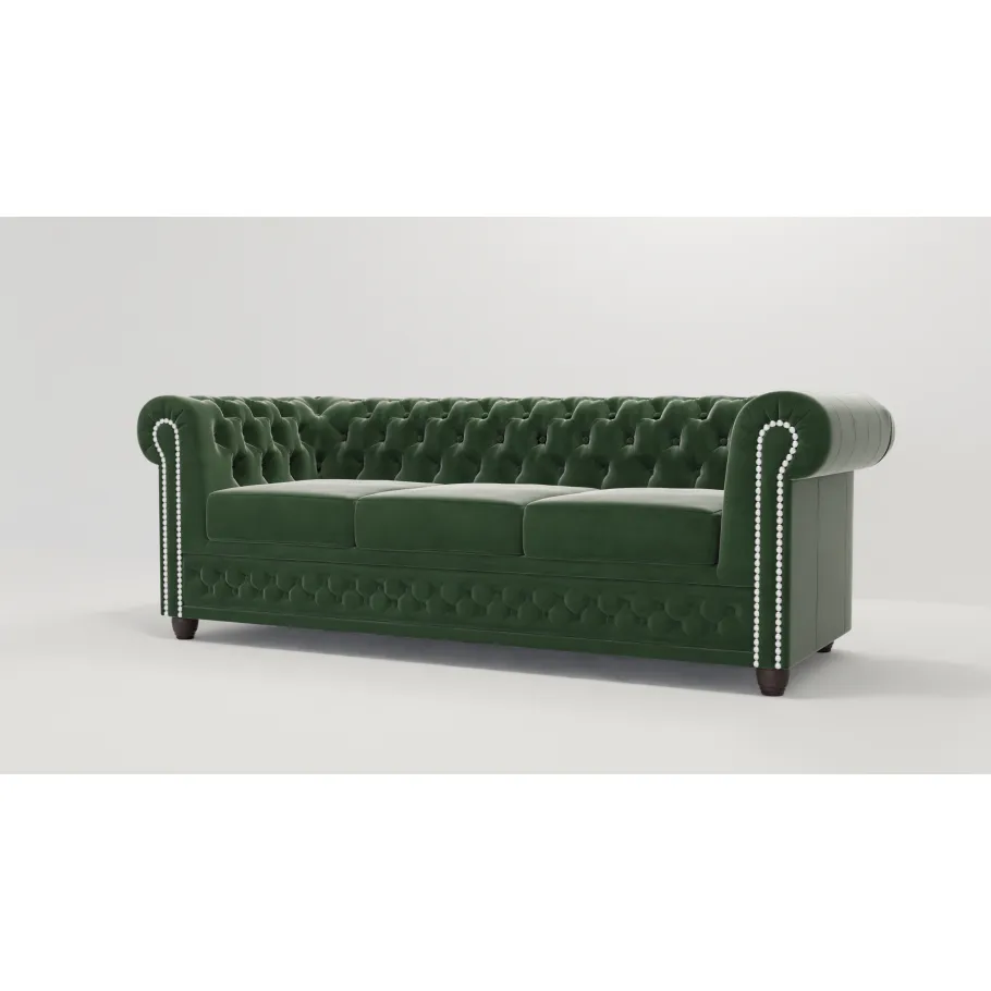 Chesterfield FELIX 3 gestepptes Dreisitzer-Sofa mit Schlaffunktion