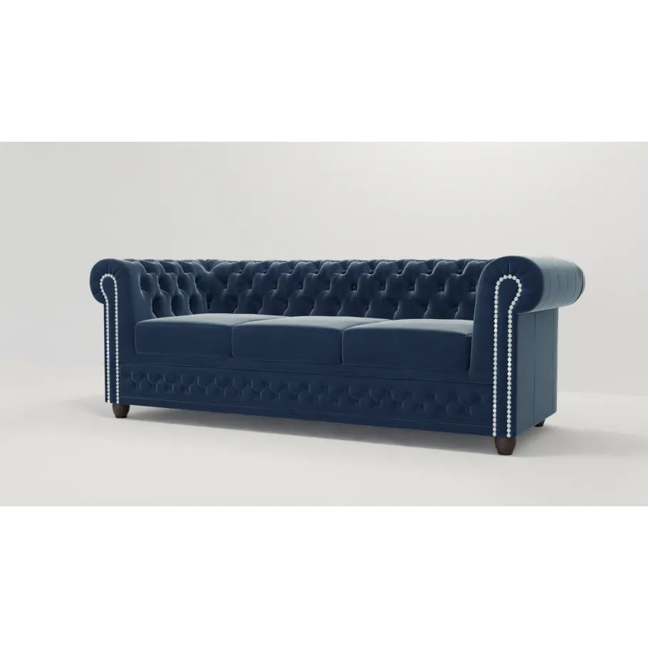 Chesterfield FELIX 3 gestepptes Dreisitzer-Sofa mit Schlaffunktion