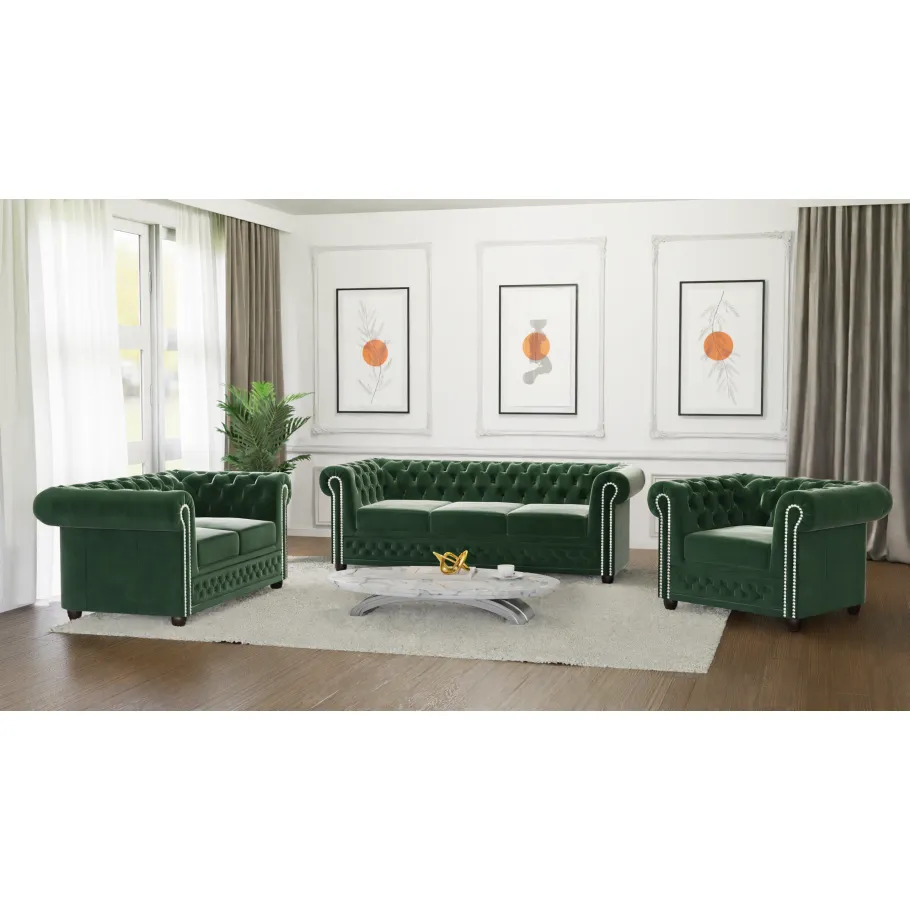 Chesterfield 3+2+1 FELIX Steppmöbelset