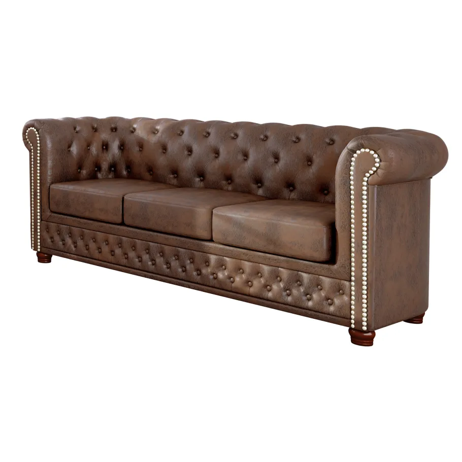 Chesterfield FELIX 3 gestepptes Dreisitzer-Sofa mit Schlaffunktion