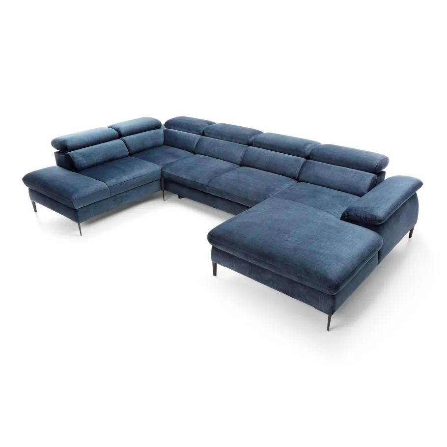 Modernes Siebensitzer-Ecksofa mit Schlaffunktion Lumes U