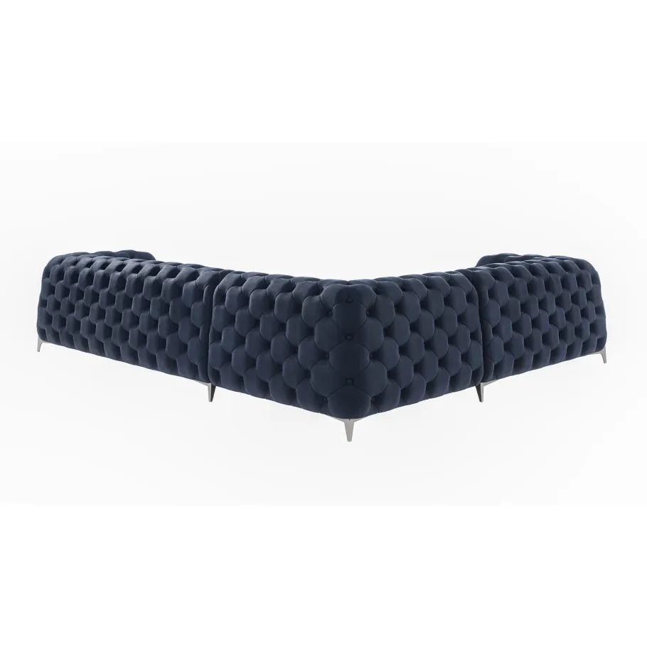 Glamour gestepptes Sechssitzer-Ecksofa Chesterfield KALIFORNIA 2+E+3