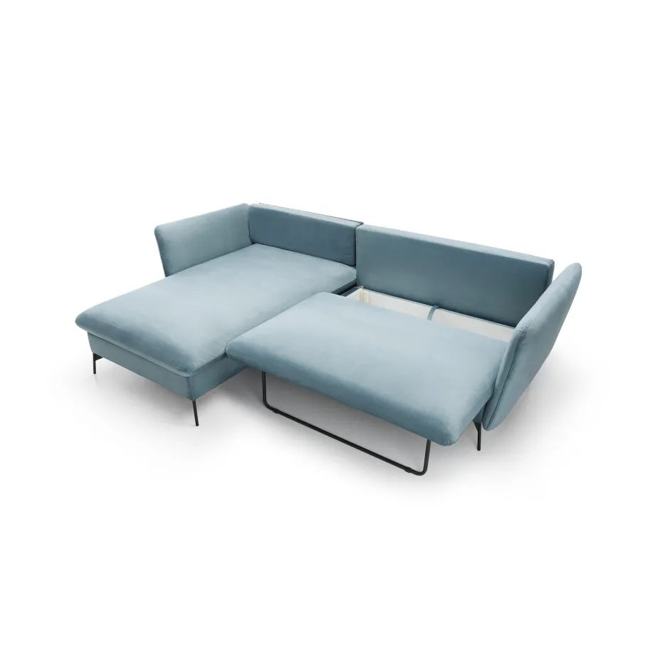 Modernes Viersitzer-Ecksofa Tovin mit Schlaffunktion