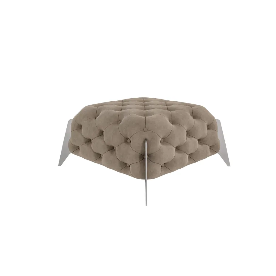 Gesteppter Sitzpuff Chesterfield 80x80 KALIFORNIEN