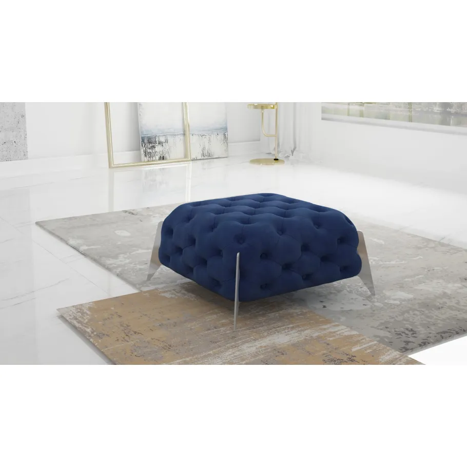 Gesteppter Sitzpuff Chesterfield 80x80 KALIFORNIEN
