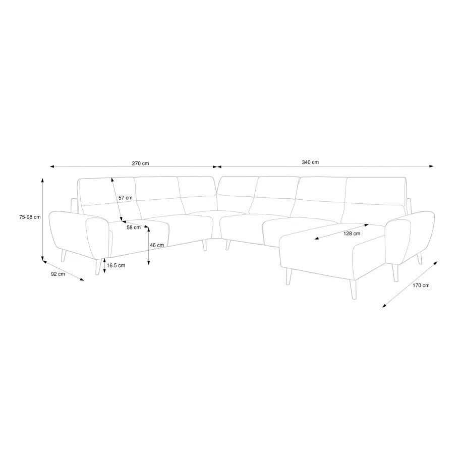 Siebensitzer-Ecksofa mit Velaro U-Schlaffunktion