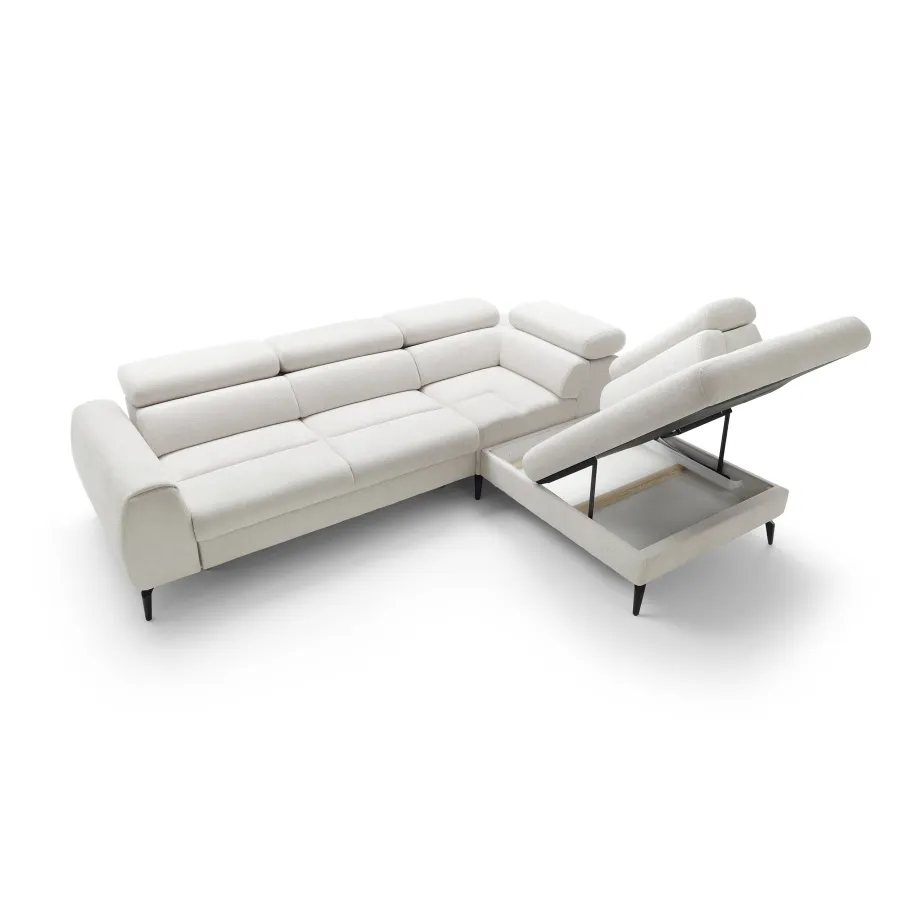Modernes Fünfsitzer-Ecksofa mit Schlaffunktion Lea L