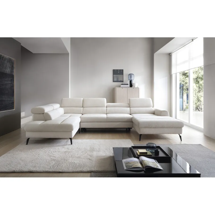 Modernes Siebensitzer-Ecksofa mit Schlaffunktion Lea U