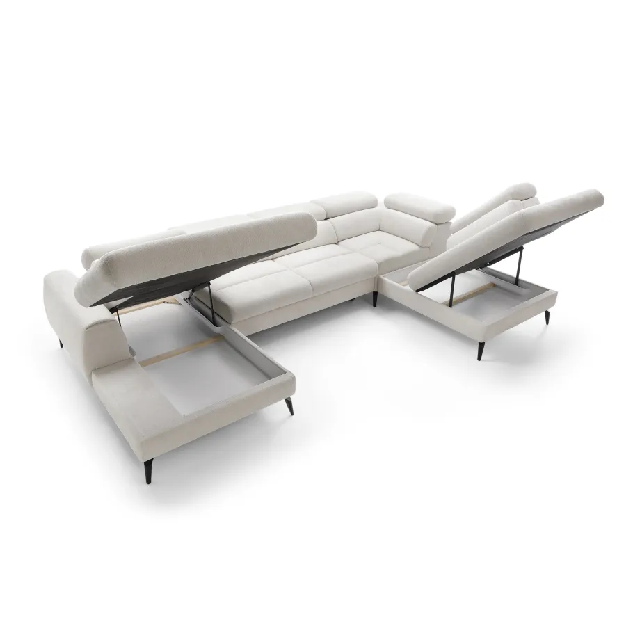 Modernes Siebensitzer-Ecksofa mit Schlaffunktion Lea U