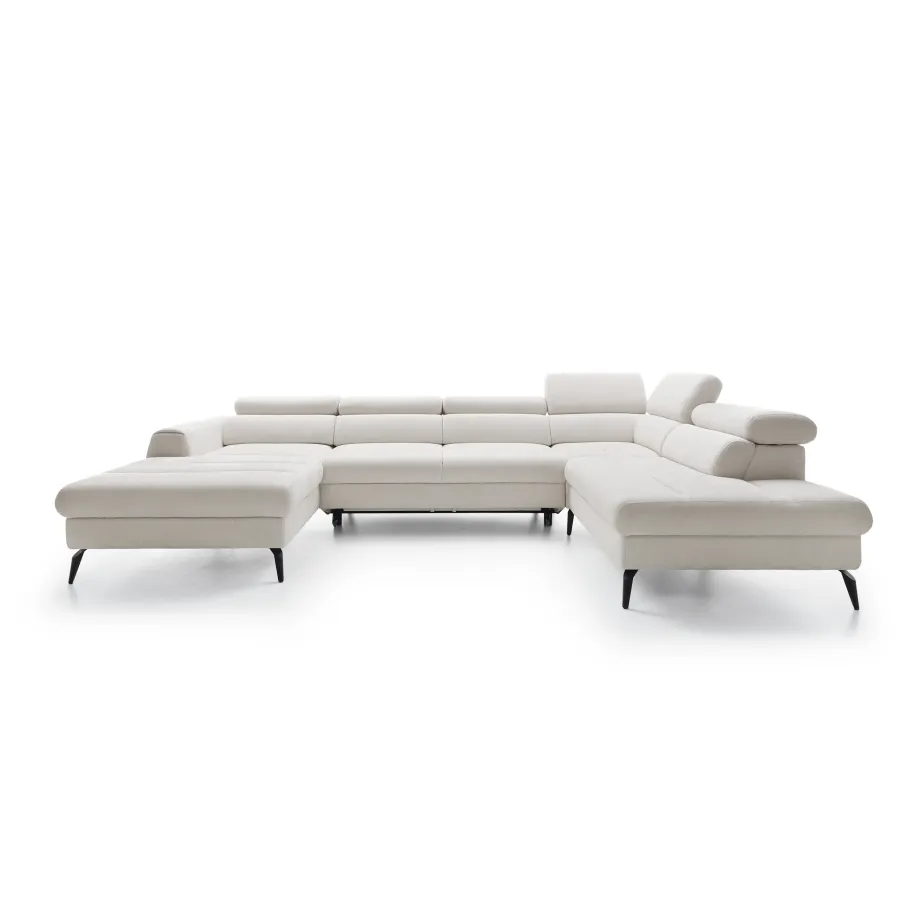 Modernes Siebensitzer-Ecksofa mit Schlaffunktion Lea U