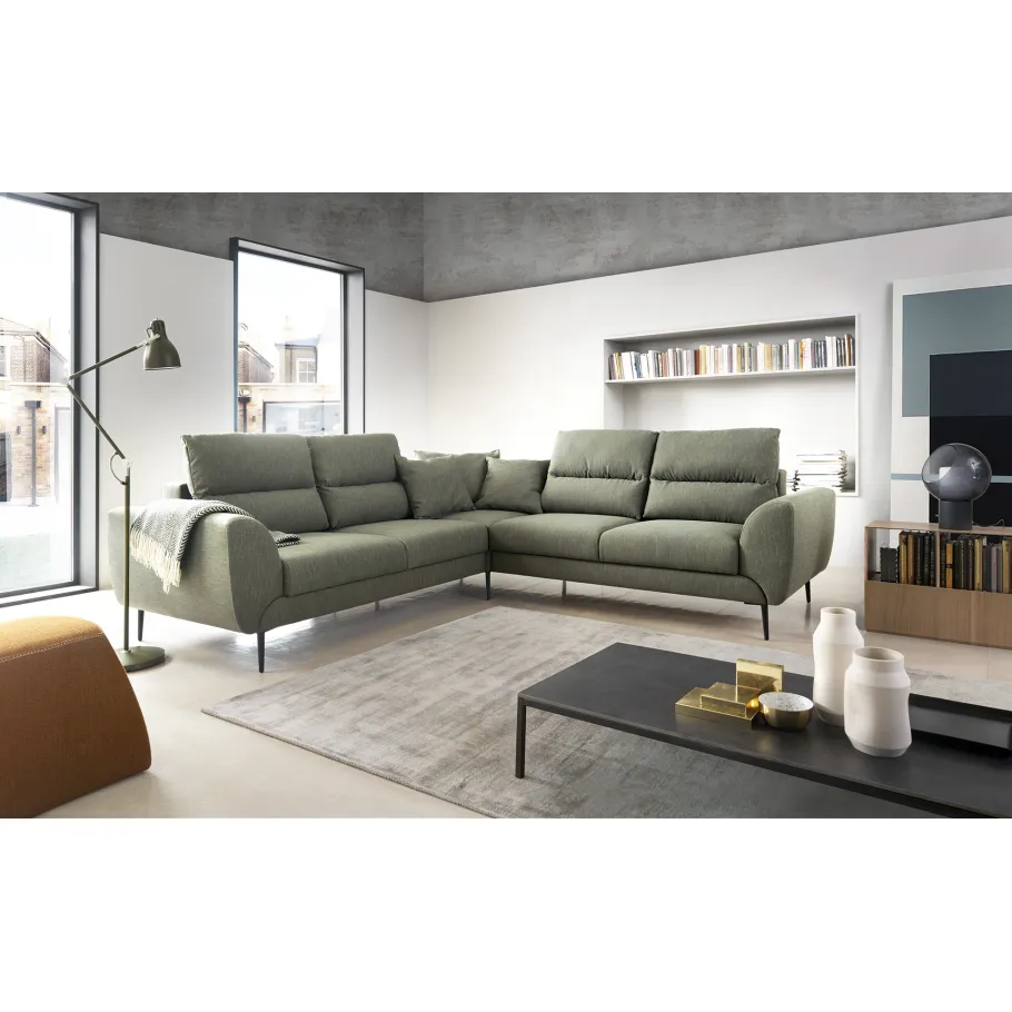Klassisches Fünfsitzer-Ecksofa mit Schlaffunktion Alvin
