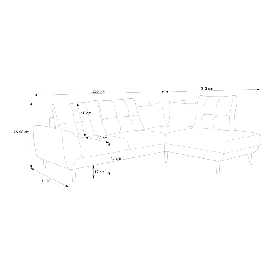Ein modernes Viersitzer-Ecksofa mit Schlaffunktion Mery