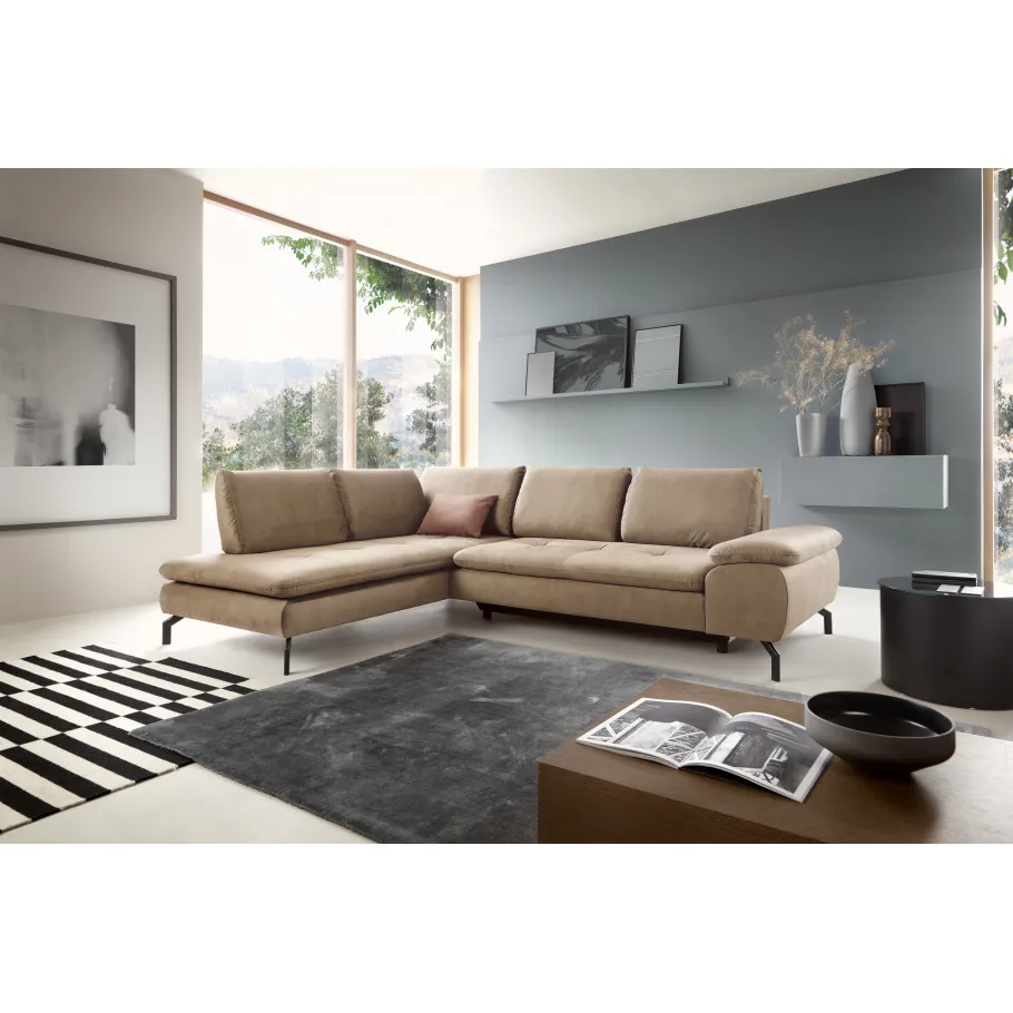 Fünfsitzer-Ecksofa mit Schlaffunktion Olive L