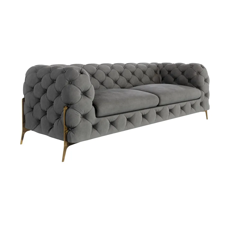 Glamour gestepptes Chesterfield TEO HIGH 2,5 Dreisitzer-Sofa