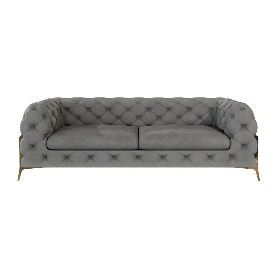 Glamour gestepptes Chesterfield TEO HIGH 2,5 Dreisitzer-Sofa