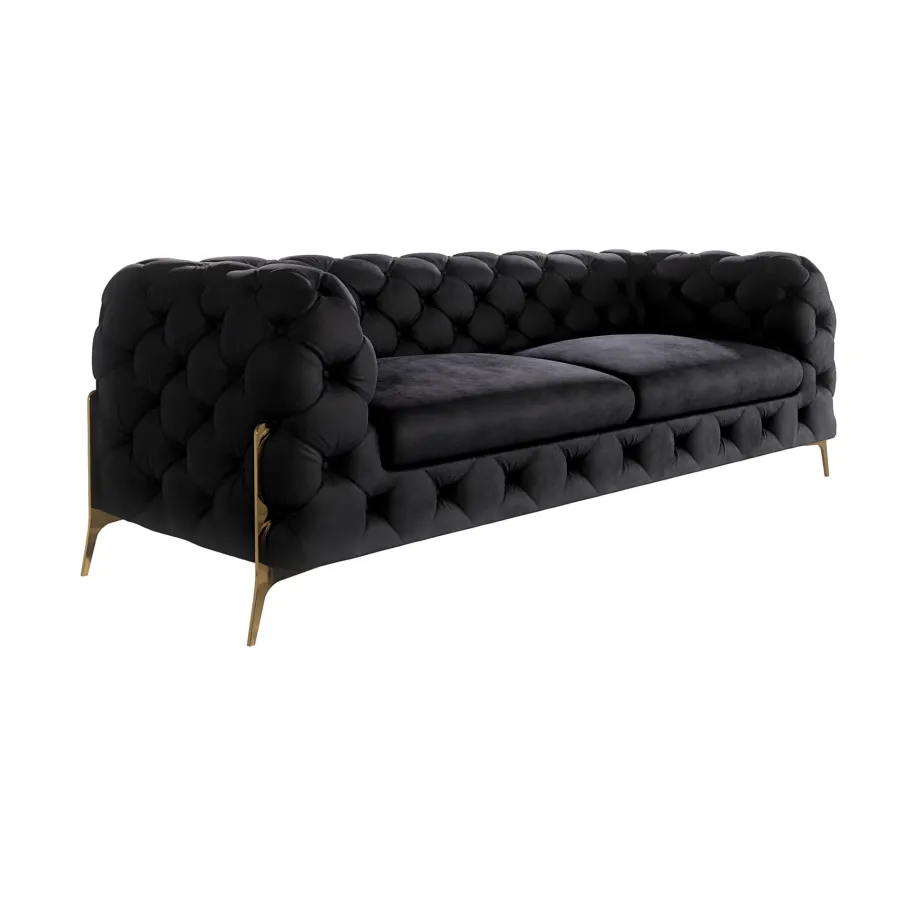 Glamour gestepptes Chesterfield TEO HIGH 2,5 Dreisitzer-Sofa