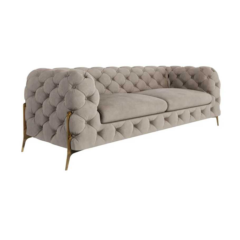 Glamour gestepptes Chesterfield TEO HIGH 2,5 Dreisitzer-Sofa