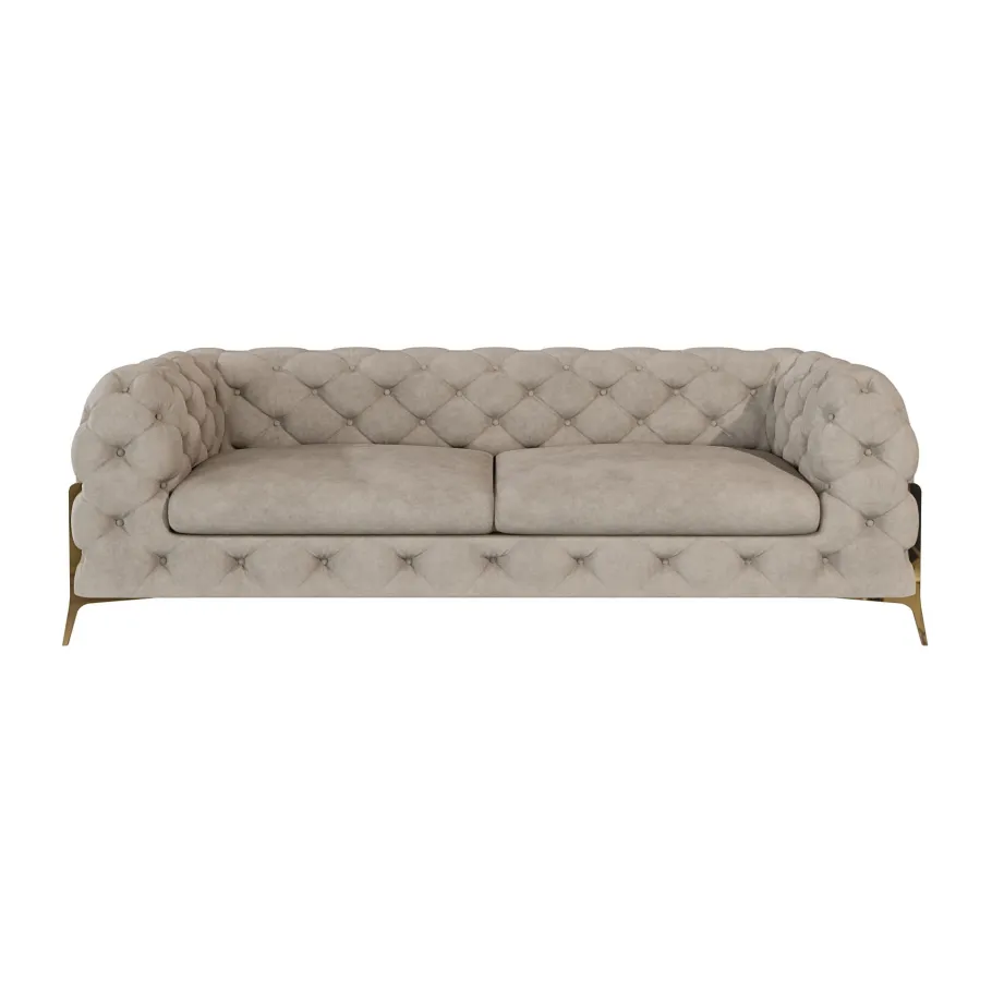 Glamour gestepptes Chesterfield TEO HIGH 2,5 Dreisitzer-Sofa
