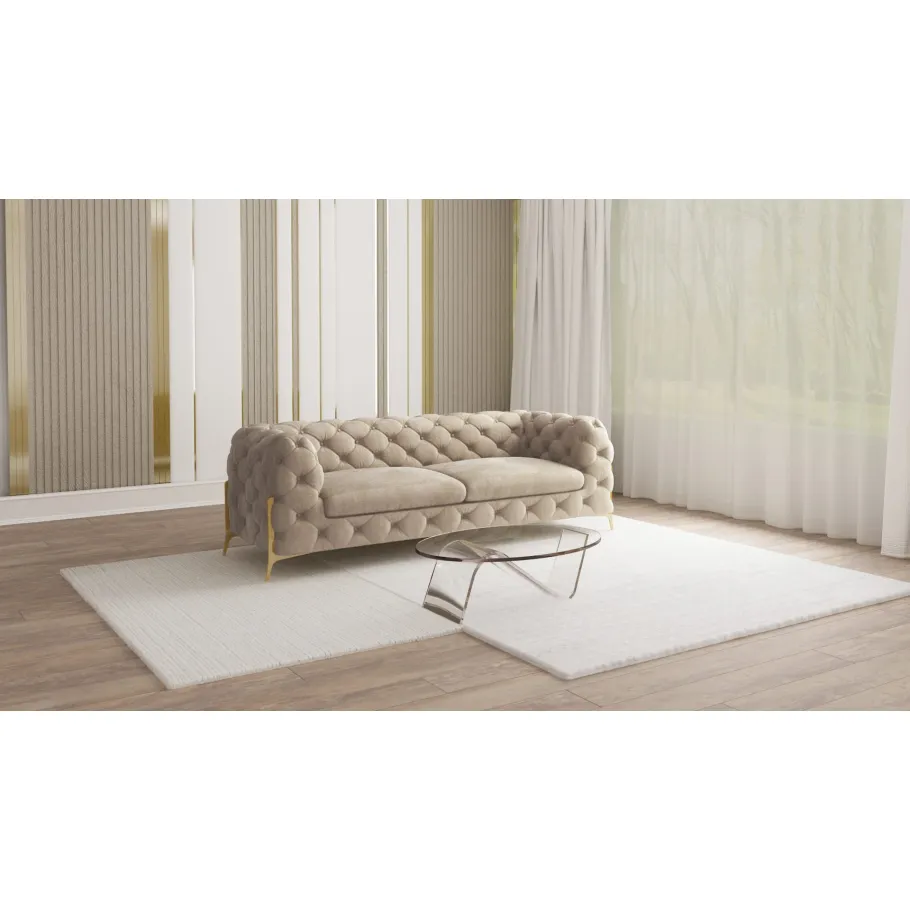 Glamour gestepptes Chesterfield TEO HIGH 2,5 Dreisitzer-Sofa