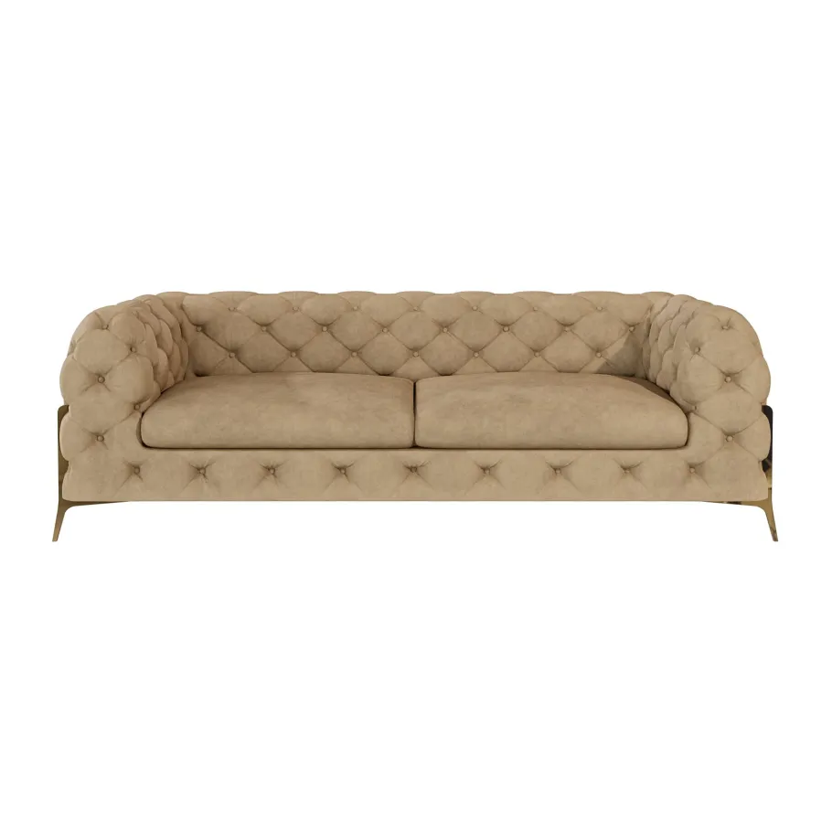 Glamour gestepptes Chesterfield TEO HIGH 2,5 Dreisitzer-Sofa