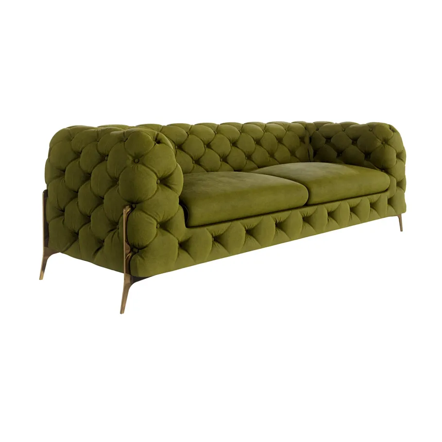 Glamour gestepptes Chesterfield TEO HIGH 2,5 Dreisitzer-Sofa