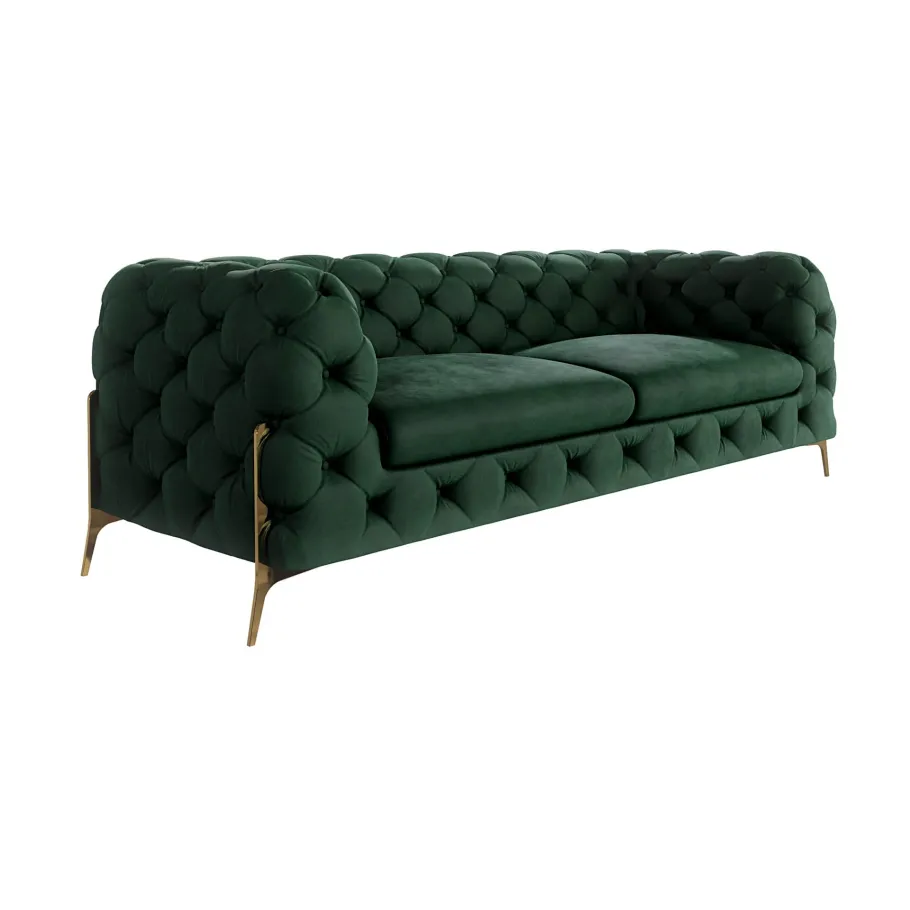 Glamour gestepptes Chesterfield TEO HIGH 2,5 Dreisitzer-Sofa