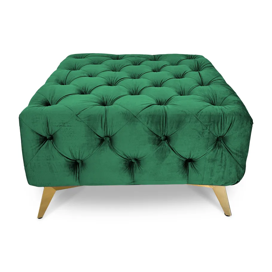 Chesterfield gesteppter Sitzpuff 80x80 TEO