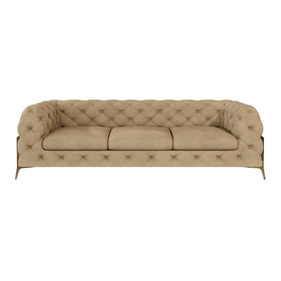 Glamour gestepptes Chesterfield TEO HIGH 3 Dreisitzer-Sofa