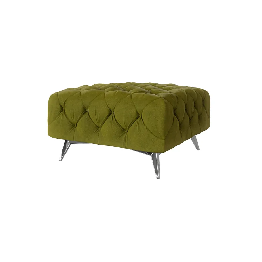 Chesterfield gesteppter Sitzpuff 80x80 TEO