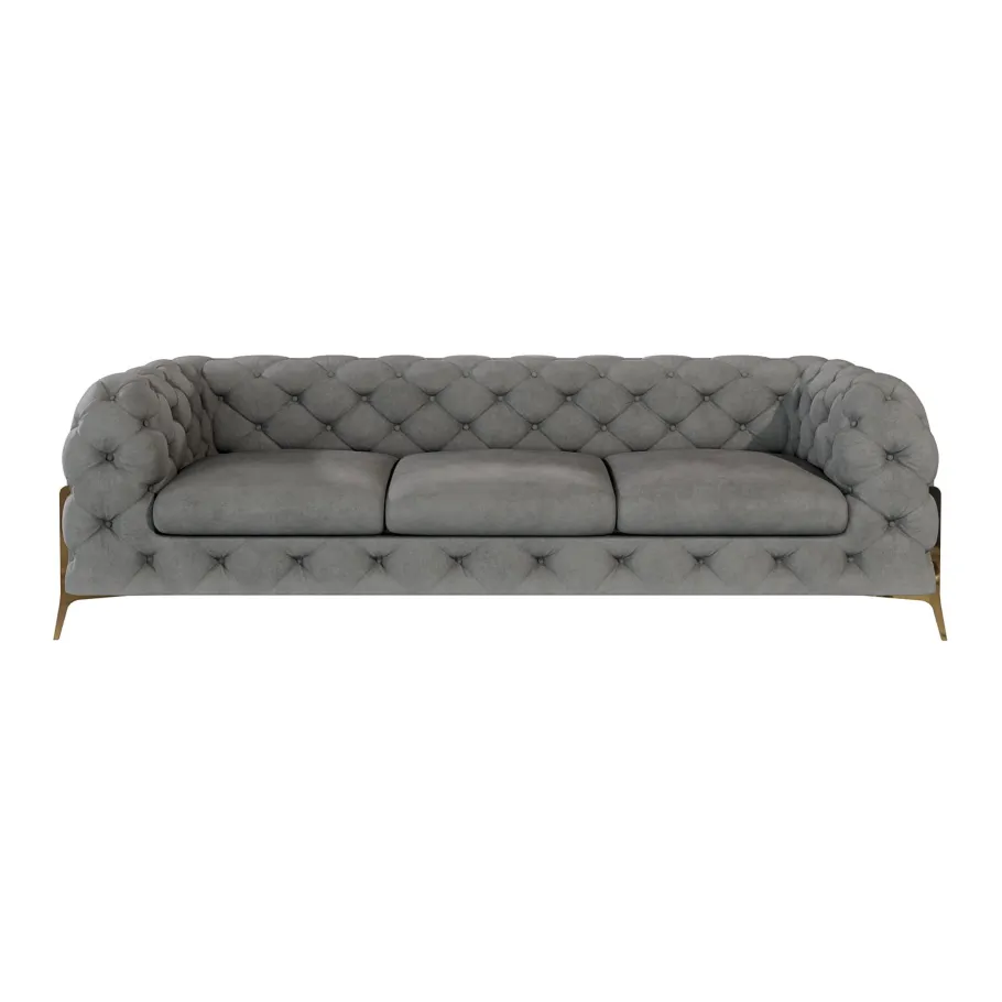 Glamour gestepptes Chesterfield TEO HIGH 3 Dreisitzer-Sofa
