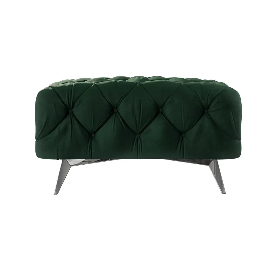 Chesterfield gesteppter Sitzpuff 80x80 TEO