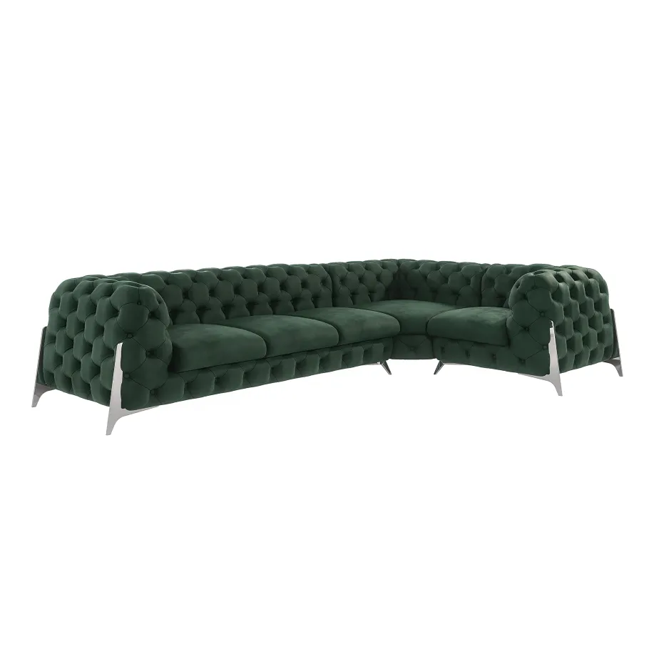 Luxuriöses gestepptes Glamour-Fünfsitzer-Ecksofa KALIFORNIA 3+E+1
