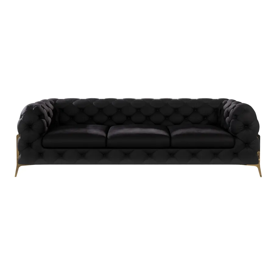 Glamour gestepptes Chesterfield TEO HIGH 3 Dreisitzer-Sofa